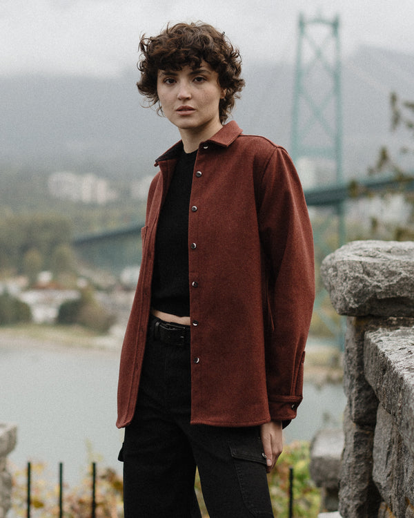 ANIÁN | Women's Modern Melton Wool Shirt | Made in Canada