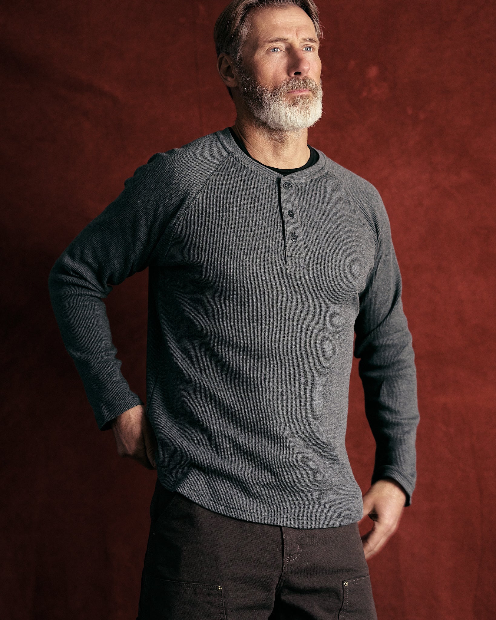 新品【SOIL/ソイル】 COTTON WAFFLE HENLEY PULL ANIÁN | The Waffle Henley | Organic Cotton | Made in Canada