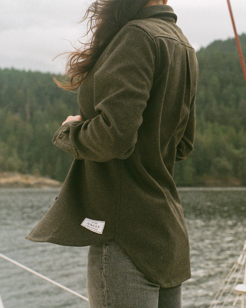 ANIÁN | Women's Modern Melton Wool Shirt | Made in Canada